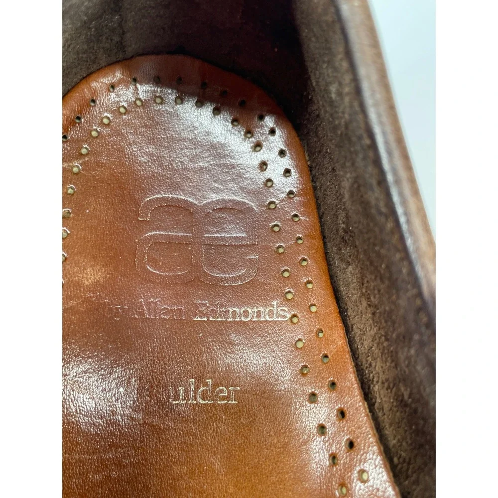 Allen Edmonds Mens Shoes 9.5D Boulder Loafers Brown Leather Driving Mocs